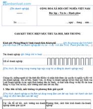 Cam kết thực hiện mục tiêu xã hội của doanh nghiệp