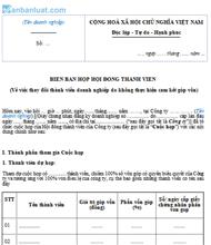 Biên bản họp thay đổi thành viên do không thực hiện cam kết góp vốn