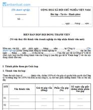 Biên bản họp HĐTV về việc tiếp nhận thành viên mới