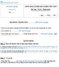 Quyết định của HĐTV về việc tiếp nhận thành viên mới