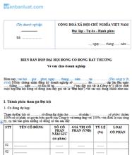 Biên bản họp Đại hội đồng cổ đông về việc chia doanh nghiệp