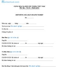 Mẫu Hợp đồng mua bán doanh nghiệp tư nhân