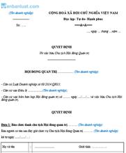 Quyết định bầu Chủ tịch HĐQT