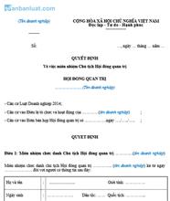 Quyết định miễn nhiệm Chủ tịch Hội đồng quản trị