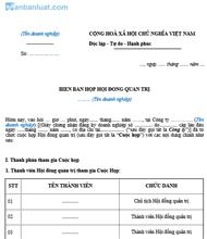 Biên bản họp HĐQT về thành lập văn phòng đại diện