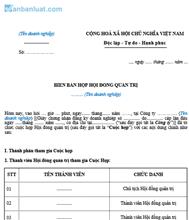 Biên bản họp HĐQT về việc lập chi nhánh công ty