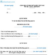 Quyết định bãi nhiệm Chủ tịch Hội đồng quản trị