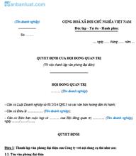 Quyết định của HĐQT về việc thành lập văn phòng đại diện