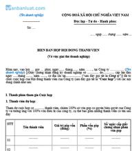 Biên bản họp HĐTV về việc giải thể công ty