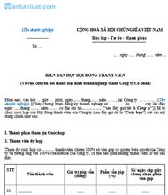 Biên bản họp HĐTV về việc chuyển đổi thành công ty cổ phần