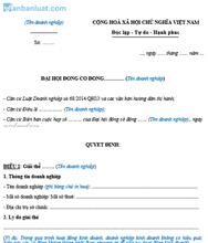 Quyết định giải thể công ty cổ phần