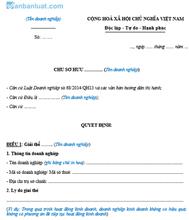 Quyết định giải thể công ty TNHH 1 thành viên