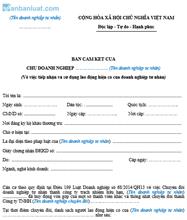 Cam kết tiếp nhận người lao động của doanh nghiệp tư nhân