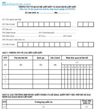 Phụ lục thông tin về quan hệ liên kết và giao dịch liên kết