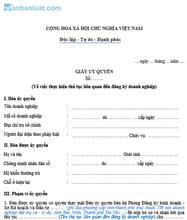 Giấy ủy quyền thay đổi kế toán trưởng công ty cổ phần