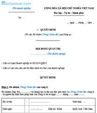 Mẫu Quyết định bổ nhiệm giám đốc trong công ty cổ phần