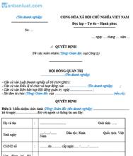 Quyết định miễn nhiệm giám đốc công ty cổ phần