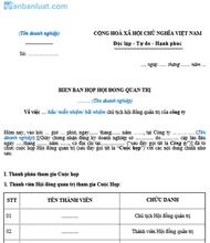 Biên bản họp bầu, miễn, bãi nhiệm Chủ tịch HĐQT công ty cổ phần