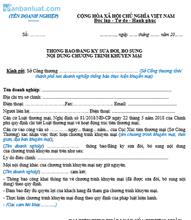 Thông báo sửa đổi nội dung chương trình khuyến mại trong doanh nghiệp tư nhân