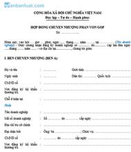 Hợp đồng chuyển nhượng phần vốn góp công ty TNHH 1 thành viên