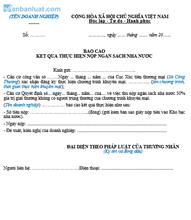 Báo cáo kết quả thực hiện nộp NSNN