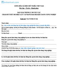 Bản giải trình lý do chấm dứt, hủy bỏ văn bằng bảo hộ kiểu dáng công nghiệp