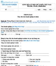 Thông báo thay đổi chủ doanh nghiệp tư nhân