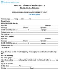 Mẫu Hợp đồng cho thuê doanh nghiệp tư nhân