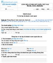 Thông báo lập chi nhánh ở nước ngoài của doanh nghiệp