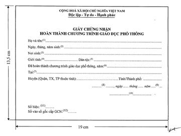 Từ 13/8, áp dụng mẫu GCN hoàn thành chương trình giáo dục phổ thông mới