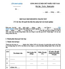 Biên bản họp HĐTV về việc thay đổi người đại diện công ty