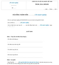 Quyết định của HĐTV về việc thay đổi vốn điều lệ công ty