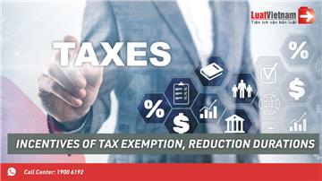 Incentives of tax exemption and reduction durations for enterprises