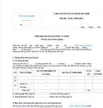 Biên bản họp Đại hội đồng cổ đông về việc tách doanh nghiệp