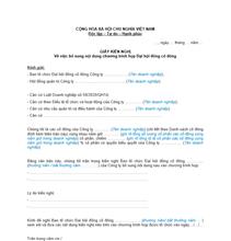 Giấy kiến nghị bổ sung chương trình họp Đại hội đồng cổ đông (nhóm cổ đông kiến nghị)