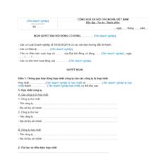 Nghị quyết của đại hội đồng cổ đông về việc thông qua hợp đồng hợp nhất doanh nghiệp