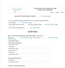 Nghị quyết Đại hội đồng cổ đông về việc thông qua hợp đồng sáp nhập doanh nghiệp