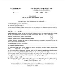 Thông báo thay đổi cổ đông là nhà đầu tư nước ngoài