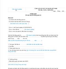 Thông báo mời họp Hội đồng quản trị do Chủ tịch Hội đồng quản trị triệu tập