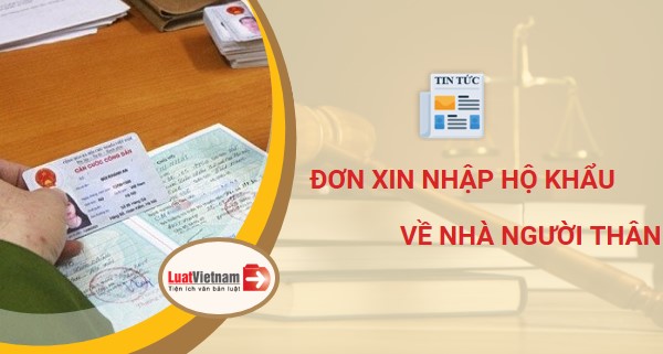 Đơn xin nhập hộ khẩu do Bộ Công an ban hành mới nhất