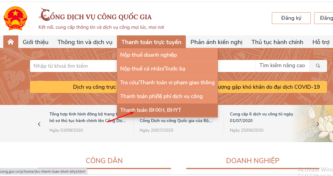 Hướng dẫn đóng tiếp BHXH tự nguyện trên Cổng dịch vụ công QG Hướng dẫn đóng tiếp BHXH tự nguyện trên Cổng dịch vụ công QG