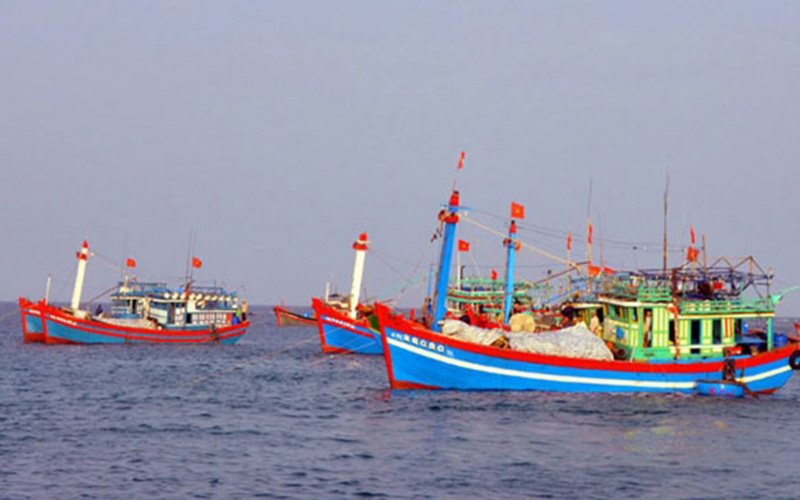 Ngư dân đánh bắt cá thủy thủy sản vô vùng đại dương Việt Nam