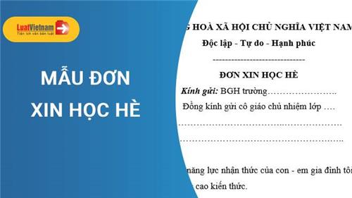 Mẫu Đơn xin học hè cho học sinh, sinh viên các cấp học Mẫu Đơn xin học hè cho học sinh, sinh viên các cấp học