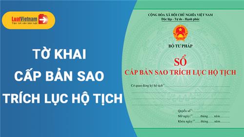 Mẫu Tờ khai cấp bản sao trích lục hộ tịch theo Thông tư 04 Mẫu Tờ khai cấp bản sao trích lục hộ tịch theo Thông tư 04