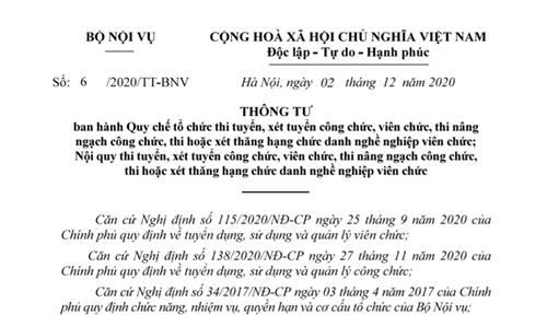 Đã có Quy chế tuyển dụng công chức, viên chức mới