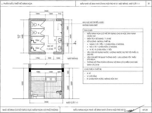 Quyết định 878/QĐ-BGDĐT của Bộ Giáo dục và Đào tạo về việc ban hành thiết kế mẫu nhà vệ sinh cho các cơ sở giáo dục mầm non, phổ thông