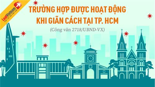 Infographic:Trường hợp được hoạt động khi giãn cách tại TP. HCM