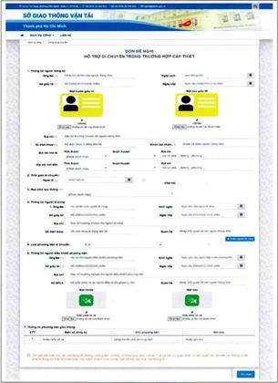 Công văn 10722/SGTVT-VP của Sở Giao thông Vận tải Thành phố Hồ Chí Minh về việc hướng dẫn đăng ký hỗ trợ di chuyển trong trường hợp cấp thiết
