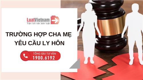 [Giải đáp] Trường hợp nào cha mẹ được yêu cầu ly hôn thay con?