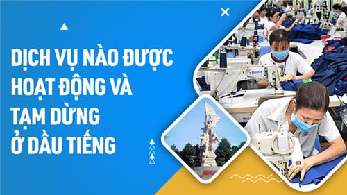 Infographic: Hoạt động được mở lại và bị tạm dừng ở huyện Dầu Tiếng